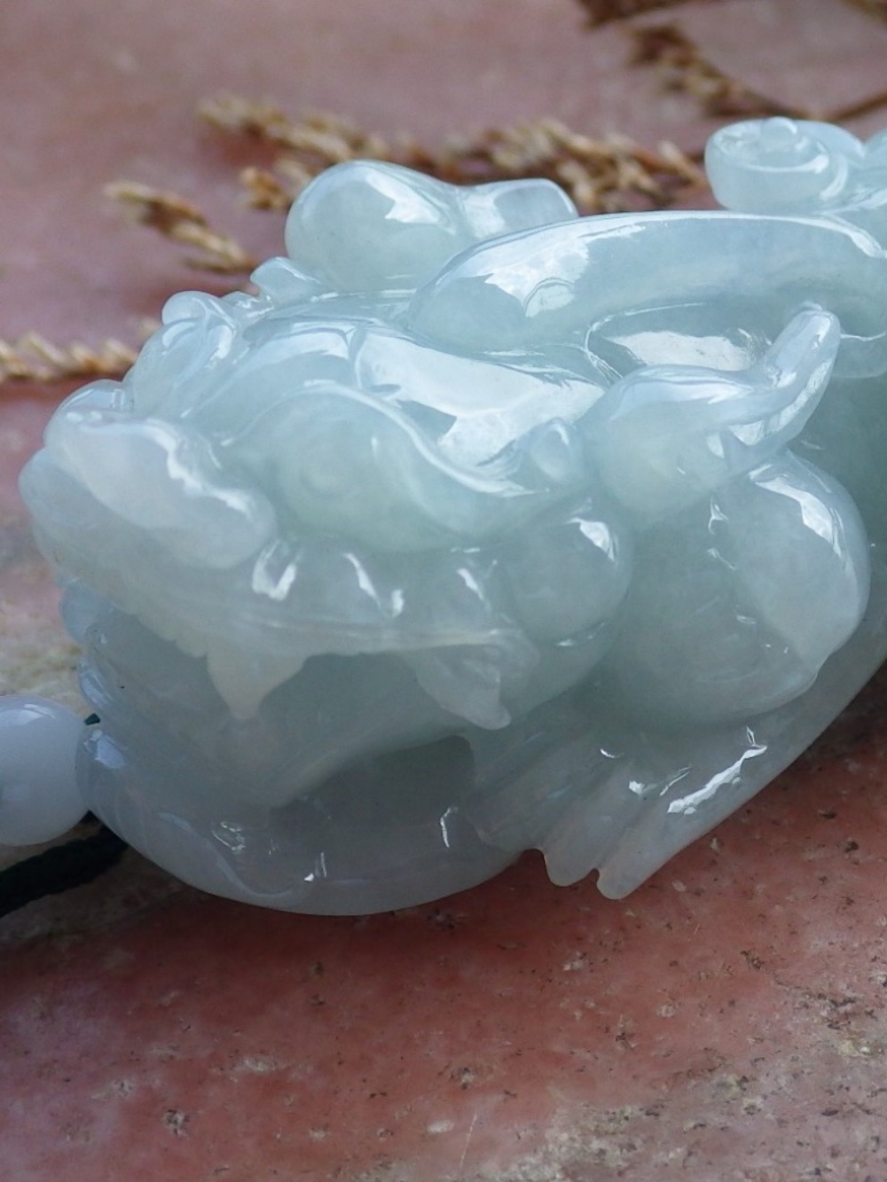 Certified Hand Carved Natural Myanmar Burma A Jade jadeite Dragon Pi Xiu Pendant